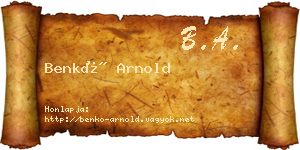 Benkő Arnold névjegykártya