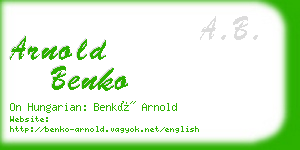 arnold benko business card